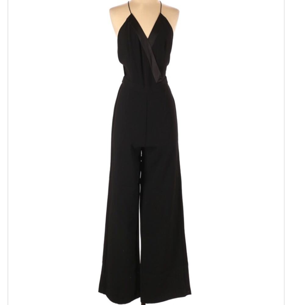 Artistix Black Satin Trim Jumpsuit S NWT